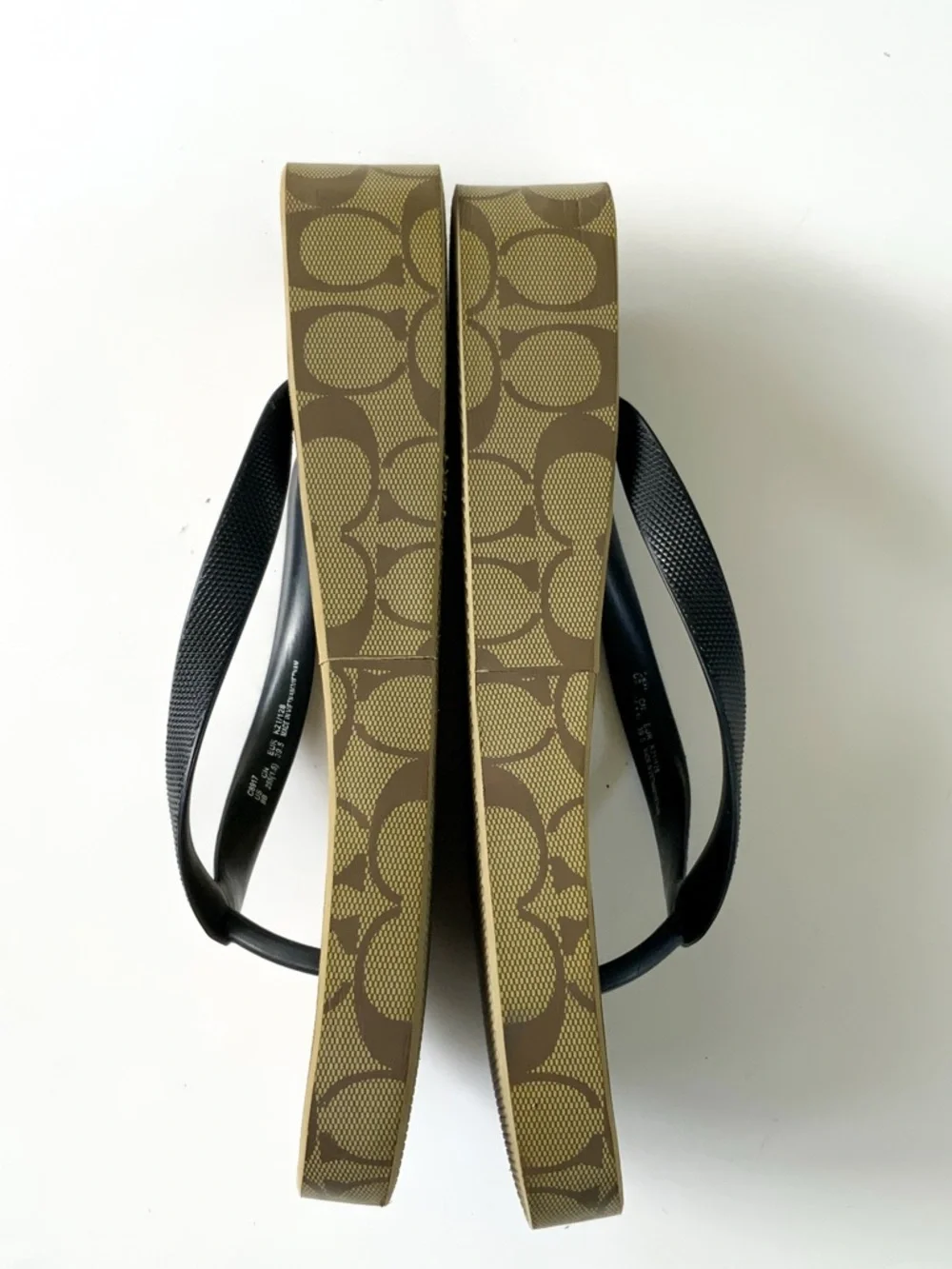 Coach Monogram Tan Wedge Sandals Size 9 - Picture 5 of 5